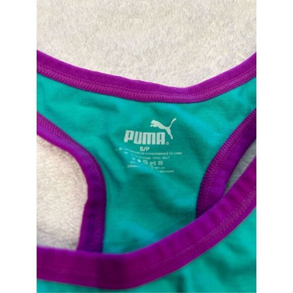 2 Puma Small sports bra size Small purple teal - Picture 3 of 6